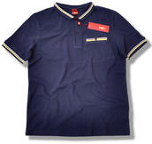 View Item Merc London Mod Small Collar Pocket Polo Shirt Navy Blu